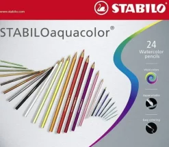 STABILO AQUACOLOR PACK DE 24 LAPICES DE COLORES - MINA DE 2.8MM - ACUARELABLE - COLORES SURTIDOS
