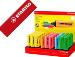 STABILO BOSS 70 EXPOSITOR DE 45 MARCADORES FLUORESCENTES - TRAZO ENTRE 2 Y 5MM - RECARGABLE - TINTA CON BASE DE AGUA - COLORES SURTIDOS