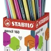 STABILO PENCIL 2160 EXPOSITOR DE 72 LAPICES CON GOMA - MINA HB DE 2.2MM - FORMA HEXAGONAL - COLORES SURTIDOS