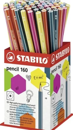 STABILO PENCIL 160 EXPOSITOR DE 72 LAPICES HEXAGONALES - MINA HB ROBUSTA DE 2.2MM - DISEÑO MODERNO