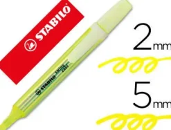 STABILO SWING COOL MARCADOR FLUORESCENTE - CUERPO PLANO - PUNTA BISELADA - TRAZO ENTRE 1 Y 4MM - TINTA CON BASE DE AGUA - ANTISECADO - COLOR AMARILLO FLUORESCENTE