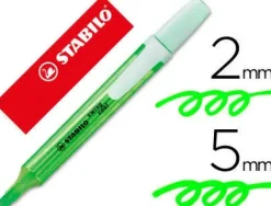 STABILO SWING COOL MARCADOR FLUORESCENTE - CUERPO PLANO - PUNTA BISELADA - TRAZO ENTRE 1 Y 4MM - TINTA CON BASE DE AGUA - ANTISECADO - COLOR VERDE