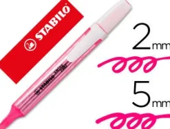 STABILO SWING COOL MARCADOR FLUORESCENTE - CUERPO PLANO - PUNTA BISELADA - TRAZO ENTRE 1 Y 4MM - TINTA CON BASE DE AGUA - ANTISECADO - COLOR ROSA