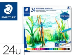 STAEDTLER 146 10C PACK DE 24 LAPICES DE COLORES ACUARELABLES - RESISTENTES A LA ROTURA - COLORES SURTIDOS