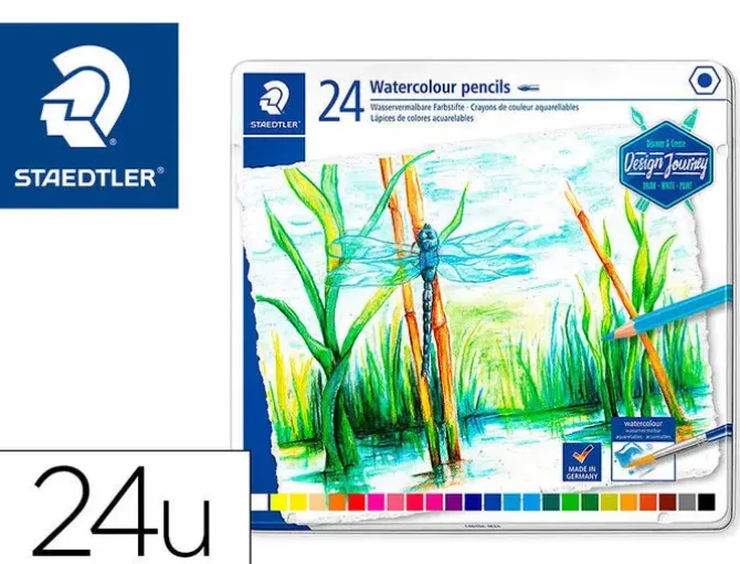 STAEDTLER 146 10C PACK DE 24 LAPICES DE COLORES ACUARELABLES - RESISTENTES A LA ROTURA - COLORES SURTIDOS