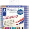 STAEDTLER 3005 PACK DE 12 ROTULADORES DE DOBLE PUNTA PARA CALIGRAFIA - COLORES SURTIDOS