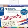 STAEDTLER 3005 PACK DE 24 ROTULADORES DE DOBLE PUNTA PARA CALIGRAFIA - COLORES SURTIDOS