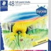 STAEDTLER 2430 PACK DE 48 TIZAS PASTEL SUAVE - EXCELENTES PARA MEZCLAR COLORES - RESISTENCIA A LA LUMINOSIDAD - COLORES SURTIDOS