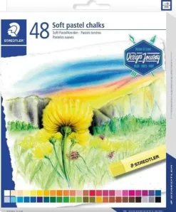 STAEDTLER 2430 PACK DE 48 TIZAS PASTEL SUAVE - EXCELENTES PARA MEZCLAR COLORES - RESISTENCIA A LA LUMINOSIDAD - COLORES SURTIDOS