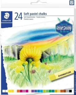 STAEDTLER 2430 PACK DE 24 TIZAS PASTEL SUAVE - EXCELENTES PARA MEZCLAR COLORES - RESISTENCIA A LA LUMINOSIDAD - COLORES SURTIDOS