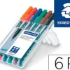 STAEDTLER LUMOCOLOR 317 PACK DE 6 ROTULADORES PERMANENTES - PUNTA MEDIA REDONDA - TRAZO 1MM APROX - CAPUCHON CON CLIP - SECADO RAPIDO - COLORES SURTIDOS
