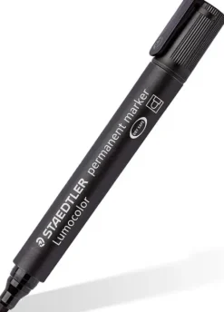 STAEDTLER LUMOCOLOR 352 ROTULADOR PERMANENTE - PUNTA REDONDA - TRAZO 2MM APROX - CAPUCHON CON CLIP - SECADO RAPIDO - COLOR NEGRO