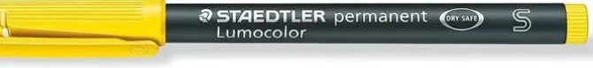 STAEDTLER LUMOCOLOR PERMANENT 313 ROTULADOR PERMANENTE DE PUNTA FINA - TRAZO 0.4MM APROX - SECADO RAPIDO - COLOR AMARILLO