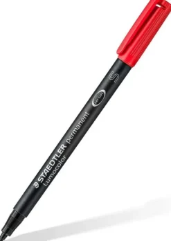 STAEDTLER LUMOCOLOR PERMANENT 313 ROTULADOR PERMANENTE DE PUNTA FINA - TRAZO 0.4MM APROX - SECADO RAPIDO - COLOR ROJO