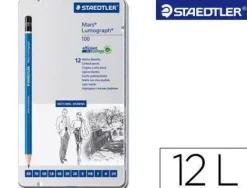 STAEDTLER MARS LUMOGRAPH 100 PACK DE 12 LAPICES DE GRAFITO - RESISTENCIA A LA ROTURA - GRADUACIONES SURTIDAS