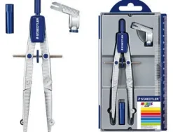 STAEDTLER NORIS 550 01 COMPAS DE PRECISION - AGUJA Y MINA INTERCAMBIABLES - MECANISMO DE AJUSTE RAPIDO