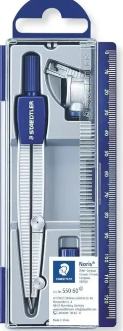 STAEDTLER NORIS 550 60 COMPAS DE PRECISION - DIAMETRO MAXIMO 300MM - PARA INICIACION AL DIBUJO