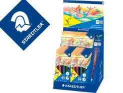 STAEDTLER NORIS COLOUR 185 EXPOSITOR CON 20 ESTUCHES DE LAPICES DE COLORES - DISEÑO HEXAGONAL - - COLORES SURTIDOS