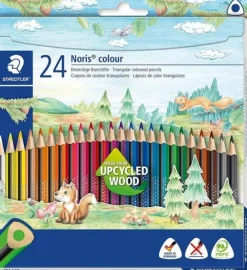 STAEDTLER NORIS COLOUR 187 PACK DE 24 LAPICES TRIANGULARES DE COLORES - RESISTENCIA A LA ROTURA - COLORES SURTIDOS