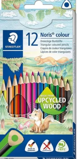 STAEDTLER NORIS COLOUR 187 PACK DE 12 LAPICES TRIANGULARES DE COLORES - RESISTENCIA A LA ROTURA - COLORES SURTIDOS