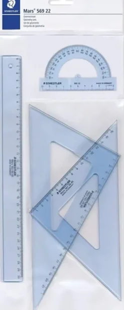 STAEDTLER PACK DE 4 REGLAS - REGLA RECTA - TRANSPORTADOR - ESCUADRA - CARTABON
