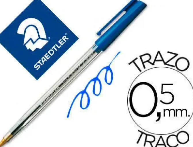 STAEDTLER STICK 430 BOLIGRAFO CON CAPUCHON - PUNTA 0.35MM - TINTA ENDELEBLE - COLOR AZUL