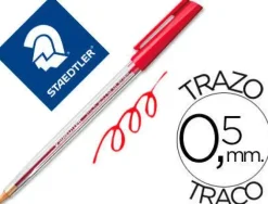 STAEDTLER STICK 430 BOLIGRAFO CON CAPUCHON - PUNTA 0.35MM - TINTA ENDELEBLE - COLOR ROJO