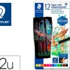 STAEDTLER SUPER SOFT 149C PACK DE 12 LAPICES DE COLORES - MINA EXTRA SUAVE - COLORES SURTIDOS