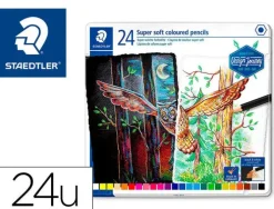 STAEDTLER SUPER SOFT 149C PACK DE 24 LAPICES DE COLORES - MINA EXTRA SUAVE - COLORES SURTIDOS
