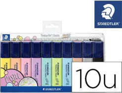 STAEDTLER TEXTSURFER CLASSIC 364 PACK DE 10 MARCADORES FLUORESCENTES - SECADO RAPIDO - TRAZO 1 - 5MM - COLORES SURTIDOS