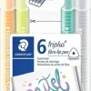 STAEDTLER TRIPLUS COLOR 323 PACK DE 6 ROTULADORES DE PUNTA FINA - TRAZO 1MM APROX - TINTA BASE DE AGUA - COLORES SURTIDOS