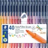 STAEDTLER TRIPLUS COLOR 323 PACK DE 40 ROTULADORES DE PUNTA FINA - TRAZO 1MM APROX - TINTA BASE DE AGUA - COLORES SURTIDOS