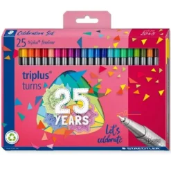 STAEDTLER TRIPLUS FINELINER 334 PACK DE 25 ROTULADORES DE PUNTA FINA - TRAZO 0.3MM APROX - TINTA BASE DE AGUA - COLORES SURTIDOS