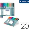 STAEDTLER TRIPLUS FINELINER 334 PACK DE 20 ROTULADORES DE PUNTA FINA - TRAZO 0.3 MM APROX - TINTA BASE DE AGUA - COLORES SURTIDOS