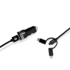 SUBBLIM CARGADOR DE COCHE DOBLE USB - LONGITUD 1M - CARGA RÁPIDA HASTA 2.400AMP/12W - EXTERIOR DE FIBRA DE NAILON RESISTENTE - COLOR NEGRO