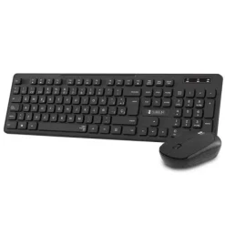 SUBBLIM COMBO BUSINESS SLIM SILENCIOSO INALAMBRICO 2.4G - TECLADO Y RATON ERGONOMICOS - CONEXION PLUG & PLAY - RESISTENTE A DERRAMES - PULSACIONES SILENCIOSAS - COLOR NEGRO