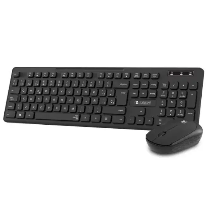 SUBBLIM COMBO BUSINESS SLIM SILENCIOSO INALAMBRICO 2.4G - TECLADO Y RATON ERGONOMICOS - CONEXION PLUG & PLAY - RESISTENTE A DERRAMES - PULSACIONES SILENCIOSAS - COLOR NEGRO