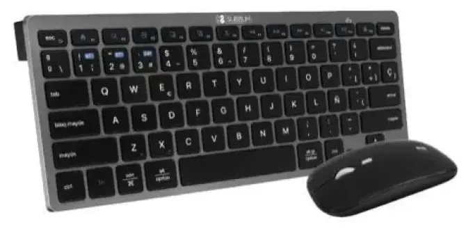 SUBBLIM COMBO MULTIDISPOSITIVO - TECLADO Y RATÓN - TECNOLOGÍA INALÁMBRICA BLUETOOTH Y RADIOFRECUENCIA 2.4G - RATÓN CON BATERÍA RECARGABLE Y 3 NIVELES DE DPI AJUSTABLES - COLOR NEGRO