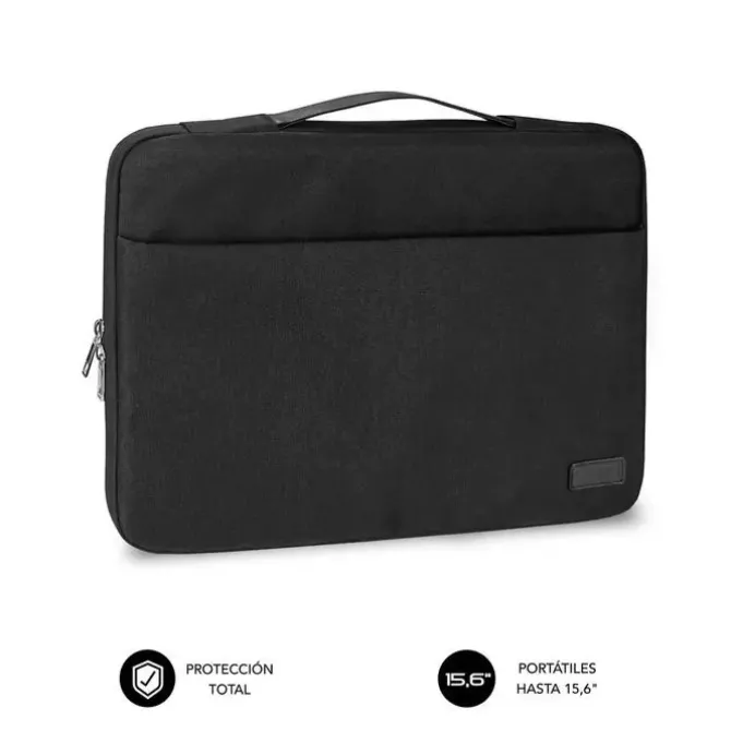 SUBBLIM FUNDA ELEGANT 15,6 - PROTECCION RESISTENTE - BOLSILLOS INTERIORES - CIERRE DOBLE CREMALLERA - TELA POLIESTER 600D - INTERIOR ACOLCHADO TERCIOPELO - ASA RETRACTIL - APERTURA LATERAL - COMPACTA