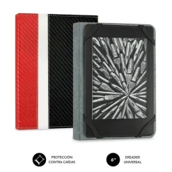 SUBBLIM FUNDA EREADER 6 PROTECCION LIGERA - COMBINACION DE COLORES ELEGANTE - RESISTENTE FIBRA DE CARBONO - INTERIOR ATERCIOPELADO - LECTURA COMODA - SUJECION DE SILICONA - SIN DAÑOS EN PANTALLA - CIE