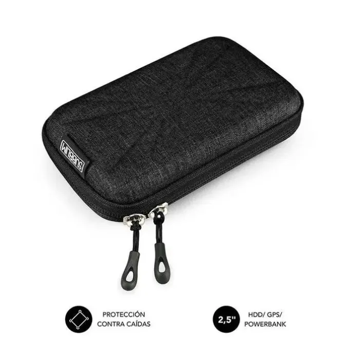 SUBBLIM FUNDA HDD COMPACTA Y LIGERA - PROTECCION OPTIMA CONTRA GOLPES - DISEÑO ELEGANTE Y MODERNO - INTERIOR ACOLCHADO Y SUAVE - COLOR NEGRO