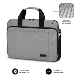 SUBBLIM MALETIN PARA ORDENADOR PORTATIL - DISEÑO ELEGANTE PARA PORTATILES DE HASTA 15,6 - SISTEMA DE PROTECCION AIR PADDING - DOBLE CREMALLERA - COMPARTIMENTOS SEPARADOS - GRAN CAPACIDAD DE ALMACENAMI