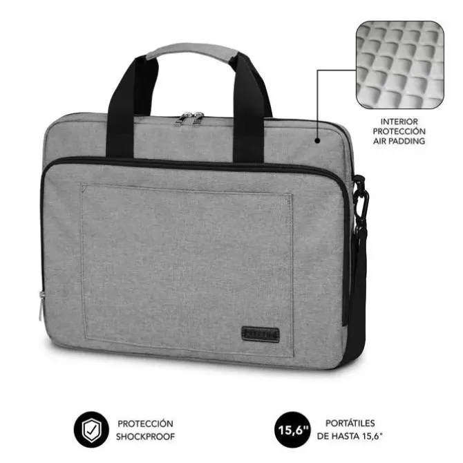 SUBBLIM MALETIN PARA ORDENADOR PORTATIL - DISEÑO ELEGANTE PARA PORTATILES DE HASTA 15,6 - SISTEMA DE PROTECCION AIR PADDING - DOBLE CREMALLERA - COMPARTIMENTOS SEPARADOS - GRAN CAPACIDAD DE ALMACENAMI