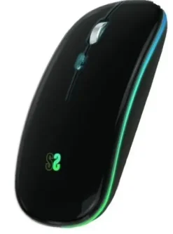 SUBBLIM RATON LED DUAL FLAT - CONECTIVIDAD DUAL - TECNOLOGIA SILENT CLICK - ILUMINACION LED EN 7 COLORES - COLOR NEGRO
