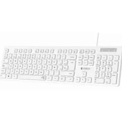 SUBBLIM TECLADO BUSINESS SLIM SILENCIOSO - 430 X 132 X 23 MM - TECLAS PLANAS - RESISTENTE A SALPICADURAS - DISEÑO DELGADO Y COMPLETO - CONECTOR USB PLUG&PLAY - COLOR BLANCO