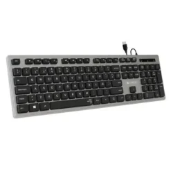 SUBBLIM TECLADO ERGONÓMICO DELGADO - TECLAS SILENCIOSAS Y CÓNCAVAS - CONEXIÓN USB PLUG AND PLAY - TECLADO NUMÉRICO - TECLAS ERGONÓMICAS - PULSACIONES SILENCIOSAS Y SUAVES - COLOR NEGRO/GRIS