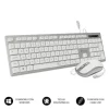 SUBBLIM TECLADO Y RATÓN USB ERGO - TECLAS ERGONÓMICAS - DISEÑO PLANO Y COMPLETO - CONECTOR USB PLUG&PLAY - RATÓN ERGONÓMICO CON CABLE - COLOR BLANCO/GRIS