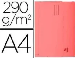 SUBCARPETA CARTULINA CON BOLSA EXACOMPTA DIN A4 ROJO 290 GR