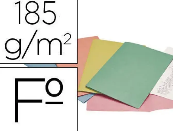 SUBCARPETA CARTULINA LIDERPAPEL FOLIO COLORES SURT PTE.DE 25 SDAS.RETRACTILADAS