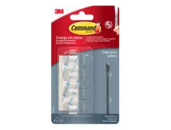 SUJETACABLES 3M COMMAND PARA CABLES REDONDOS BLISTER DE 4 CLIPS + 5 TIRAS